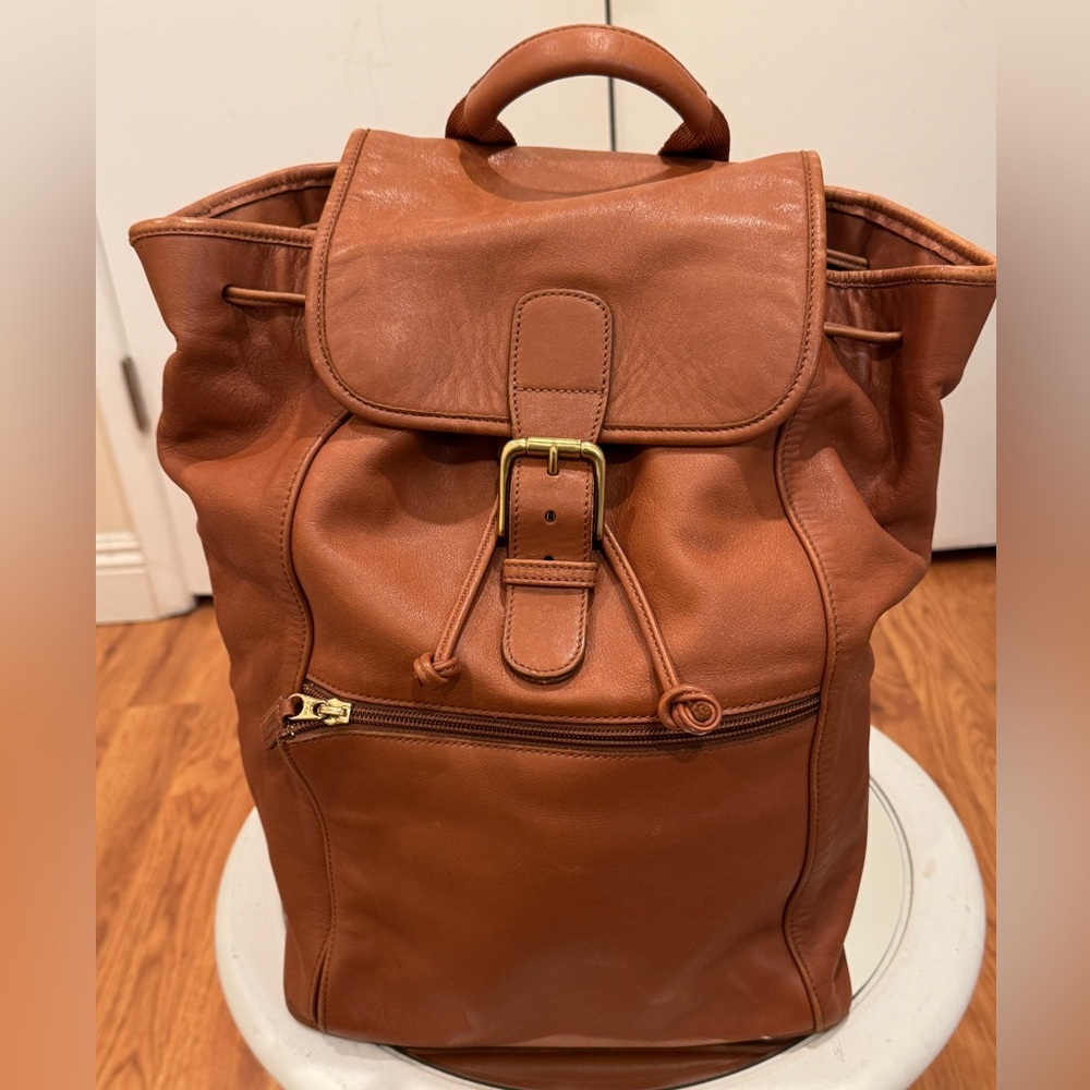 Authentic Coach Soho Leather Backpack Cognac Brow… - image 1
